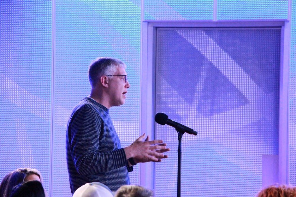 Audience asking questions